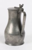 A George II/III pewter quart Jersey measure, circa 1750-1800 Type 1 (Woolmer), the pear-shaped
