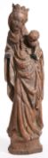 A 15th century oak carved figure of the Virgin & Child, Northern French, circa 1480 The Virgin is