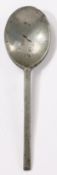 A Charles II pewter slip top spoon, circa 1680 Having a relatively straight flattened-hexagonal