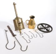 A late 19th century brass spit engine or bottle jack, English Marked ‘BENETFINK & Co, IRONMONGERS