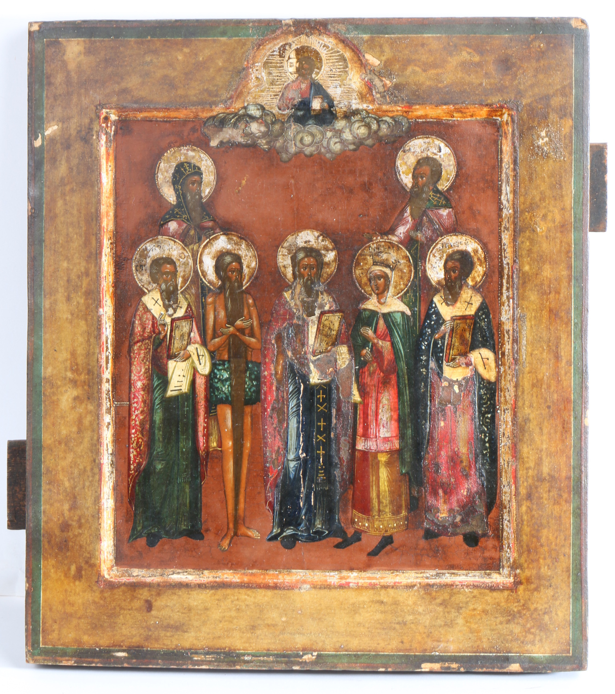 Antique Icon Selected Saints Oil on panel 30.5 x 35cm