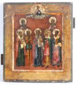 Antique Icon Selected Saints Oil on panel 30.5 x 35cm