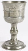 A George III large pewter communion cup, Scottish, dated 1772 Having a particularly large bowl, with