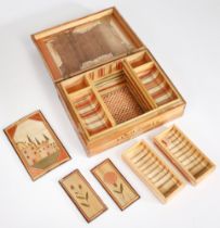 An early 19th century ‘prisoner of war’ straw-work fitted box, English/French, circa 1815 The hinged