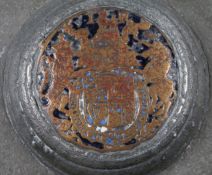 An exceptionally rare James I pewter and enamel 'rosewater bowl', English or Scottish, but