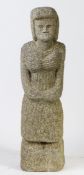 A large granite carved figure In the 2nd-3rd century Celtic manner, designed as a female Goddess,