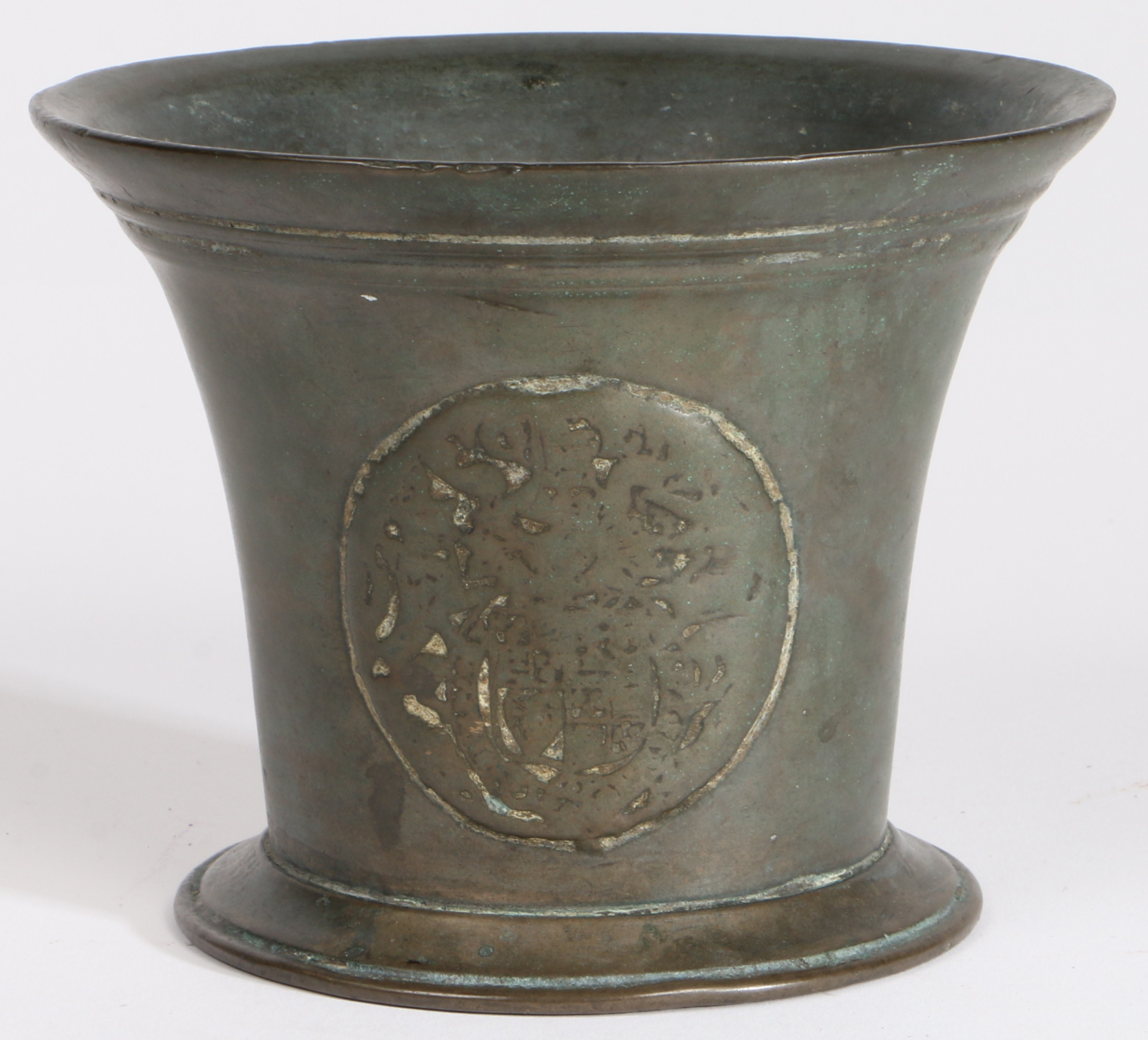 A small Charles II bronze alloy mortar, Abraham Rudhall I (fl.1684-1718) foundry, Gloucestershire,