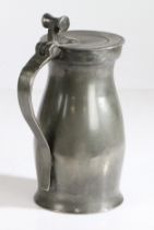 A rare Charles II pewter OEWS quart hammerhead baluster measure, circa 1670 Having a plain body,