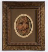Old Master School (18th Century) Portrait of a Man oil on canvas fragment 23 x 18cm (9" x 7") oval