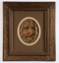 Old Master School (18th Century) Portrait of a Man oil on canvas fragment 23 x 18cm (9" x 7") oval