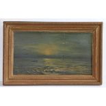 M.E.D (British, 19th/20th Century) Moonlit Seascape initialled and dated 1900 (lower right), oil