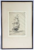Rowland Langmaid (British 1897-1956) "HMS Victory" Etching signed lower right housed within a