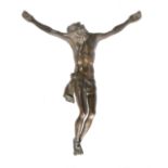 A 18th/19th century bronze Corpus Christie, depicting Jesus Christ wearing a crown of thorns 27cm