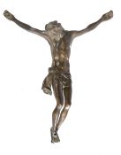 A 18th/19th century bronze Corpus Christie, depicting Jesus Christ wearing a crown of thorns 27cm