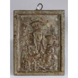 A metal Icon of the Black Madonna of Częstochowa, depicting Madonna with child, 14.5cm by 11.5cm -