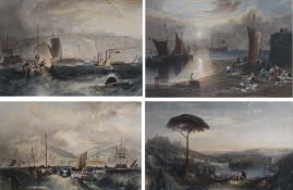 After J M W Turner, Engraved by Willmore, Prior & Wallis 'Italy', 'The Sun Rising in a Mist', '