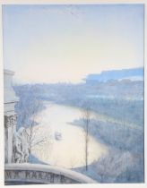 Sir David Taylor Monteath (British, 1887-1961) 'St James Park from the Tower of the India Office'