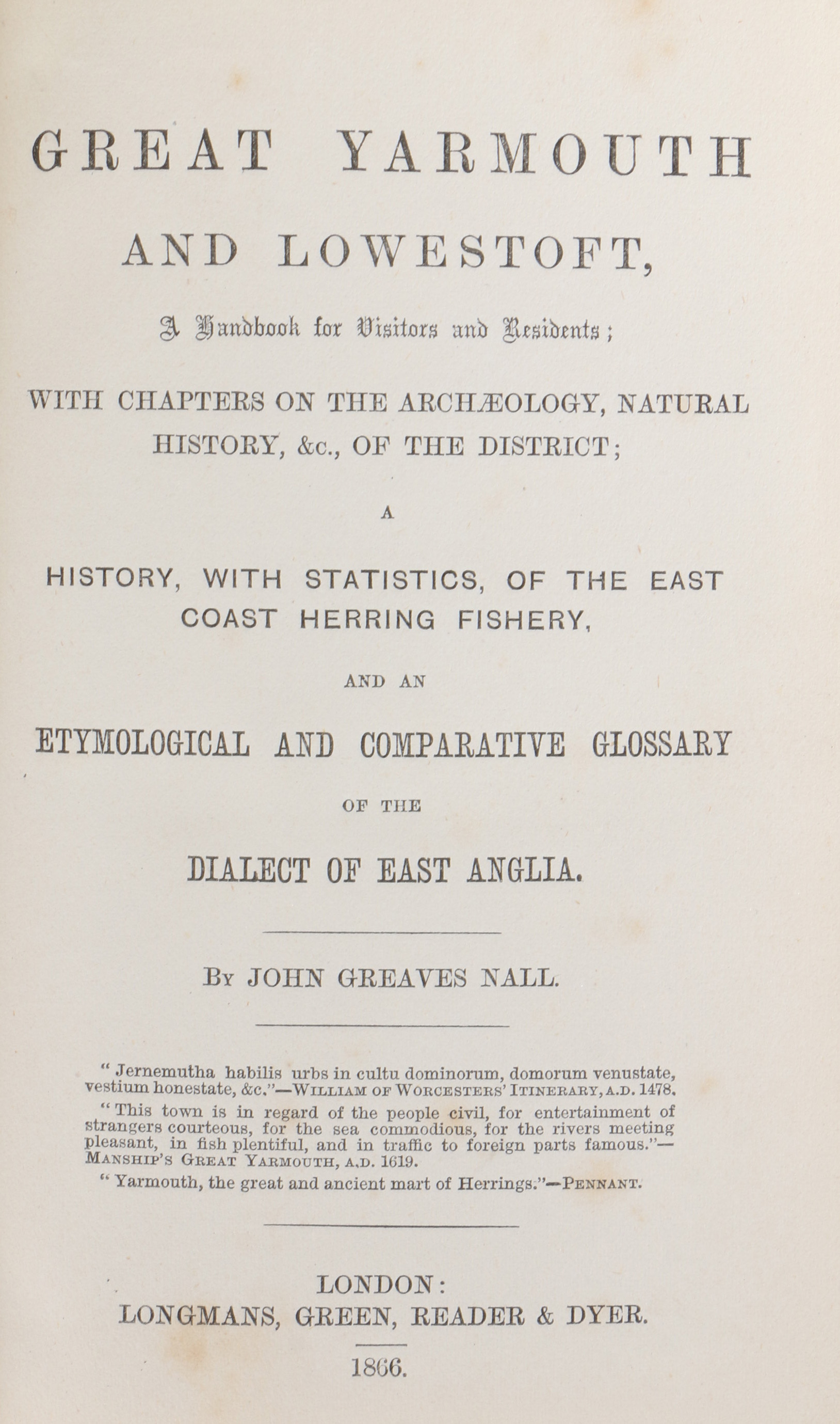 John Greaves Nall "Chapters on the East Anglian Coast, Great Yarmouth and Lowestoft a handbook for - Image 2 of 3