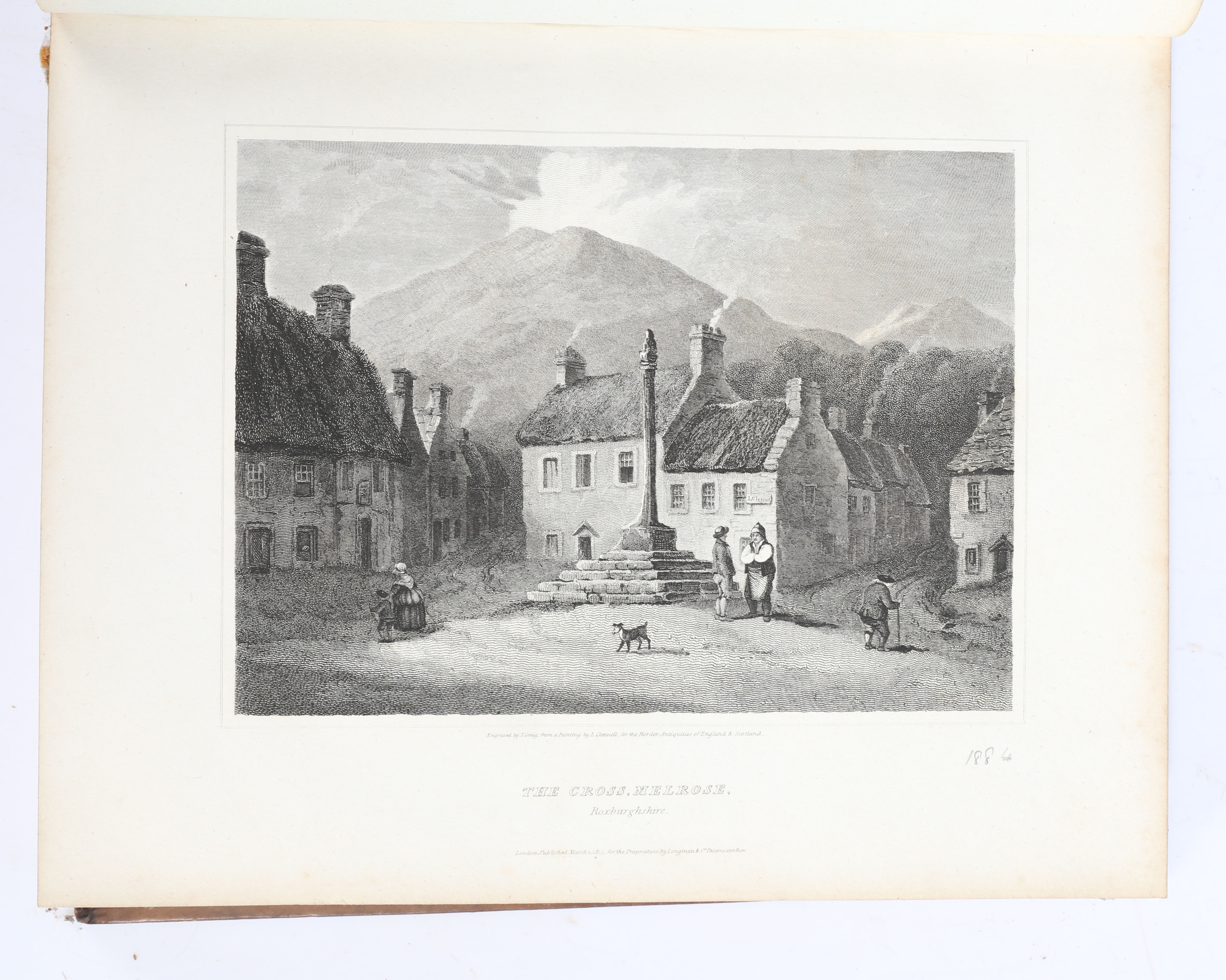Walter Scott ESQ "The Border Antiquities of England and Scotland comprising of architecture and - Image 8 of 13