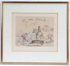 Roger Andre Fernand Reboussin (1881-1965) Cowboys with Bull signed and inscribed Camargue '30 (lower