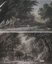 After George Stubbs, Engraved by Henry Birche 'Gamekeepers' & 'Labourers' pair of black and white