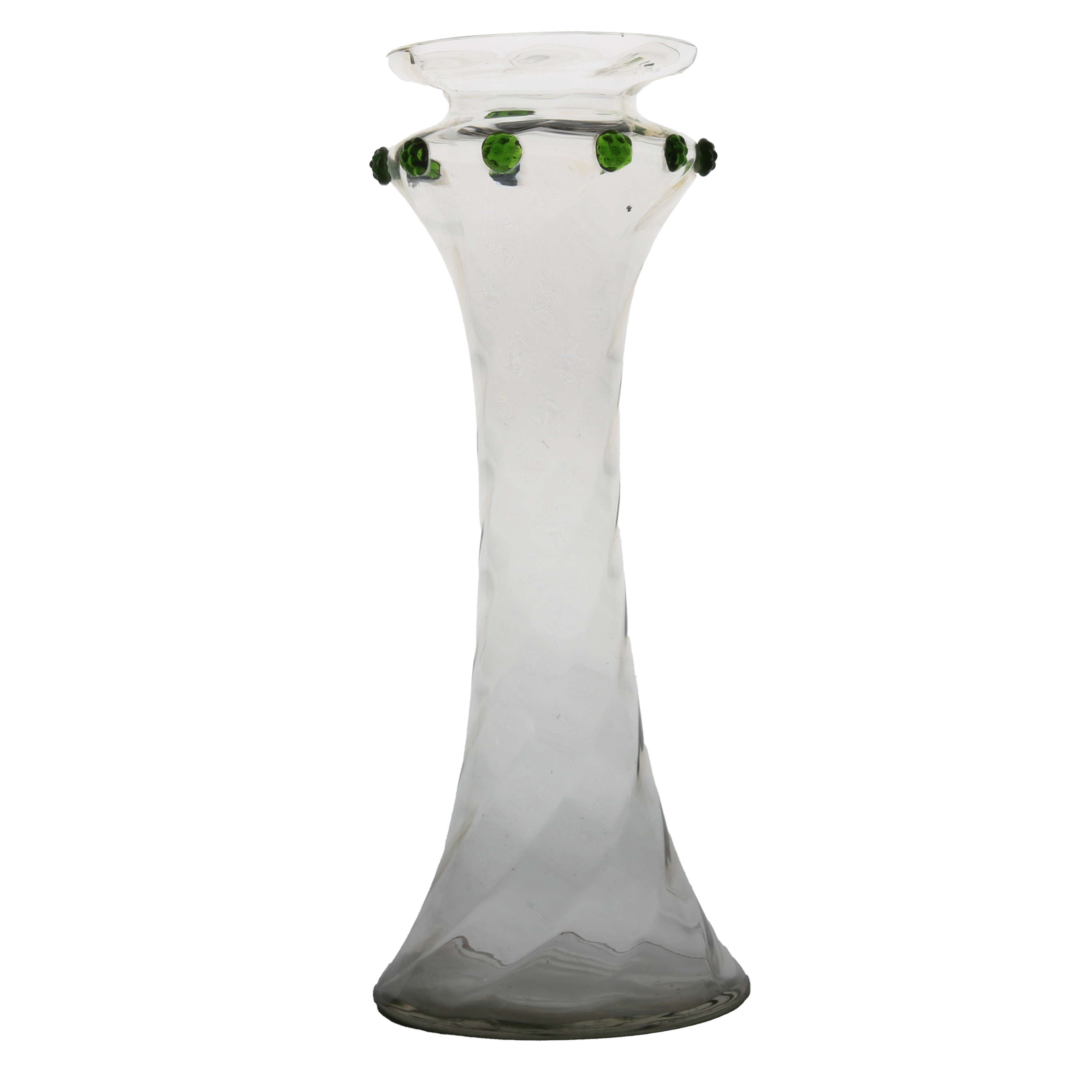 An early 20th Century Bohemian glass vase, circa 1900, possibly by Fritz Heckert, with spiral