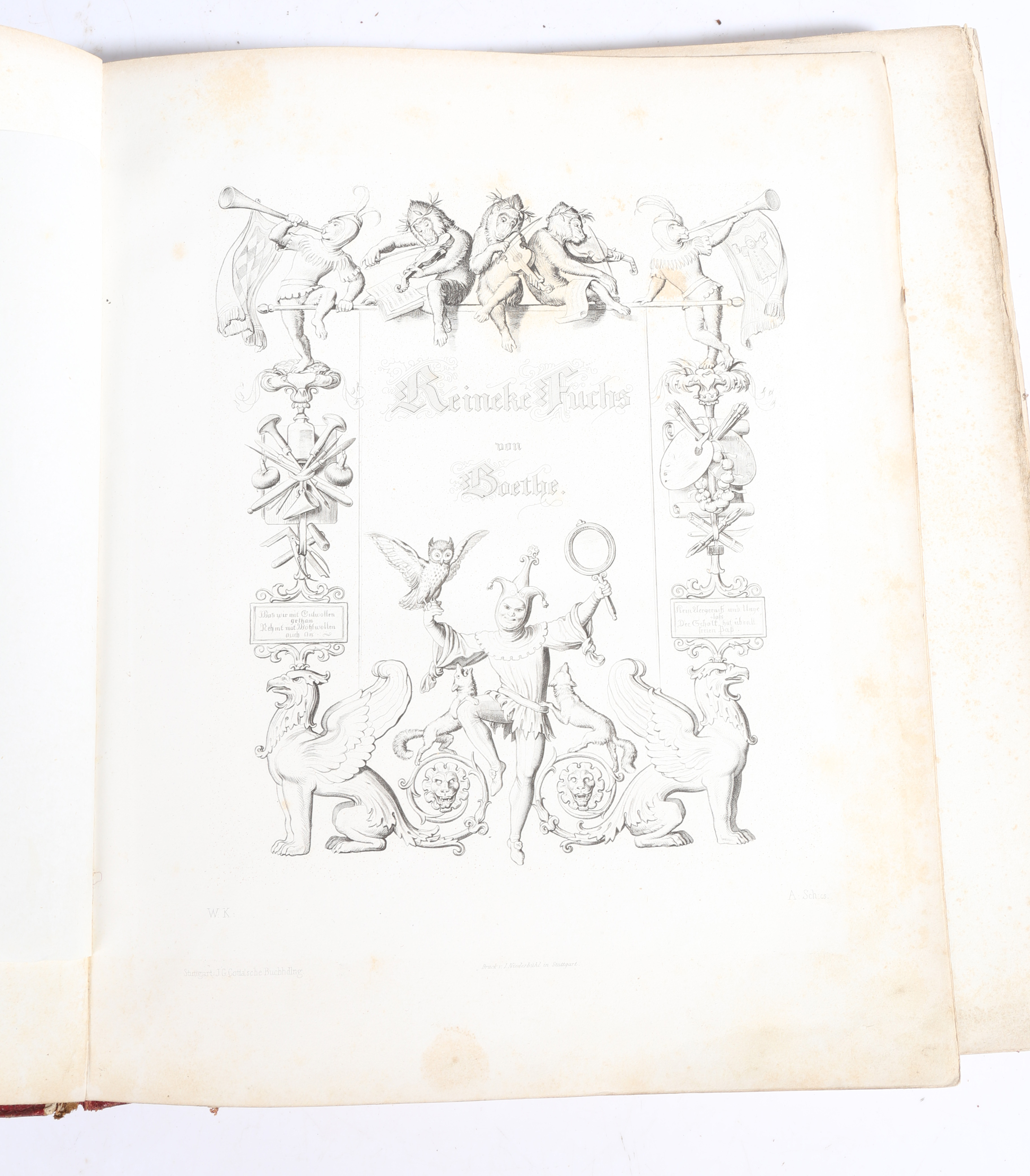 Wilhelm Von Kaulbach "Reineke Fuchs von Wolfgang von Goethe" first edition published 1867, having - Image 7 of 7