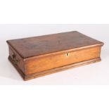 A Victorian oak till box, the rectangular hinged top above two faux single drawers to either side,
