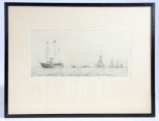 Rowland Langmaid (British 1897-1956) "Dreadnoughts" Etching signed lower right  housed within a