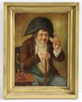 Julius Schlattmann (German 1857-1922?) "A Fine Wine In A Fine Glass"  Oil on Canvass, signed upper