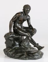 A 19th century Grand Tour style bronze of Hermes/Mercury the Greek/Roman god of Travel, depicting