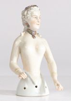 An Art Deco porcelain half doll, in the form of a elegant woman, possibly German, with "10793"