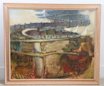 Patrick Reel (Irish, Born 1935) Harbour Scene signed (lower right), oil on canvas 72 x 87cm (28 x