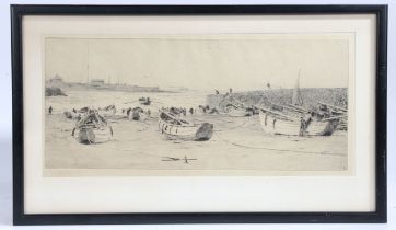 William Lionel Wyllie RA, RI, RE, (British 1851-1931) "Bringing Home the Catch" Etching signed lower