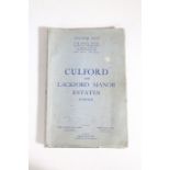 Culford and Lackford Manor Estates Suffolk auction catalogue and plans, having seven plans and