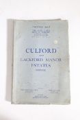 Culford and Lackford Manor Estates Suffolk auction catalogue and plans, having seven plans and