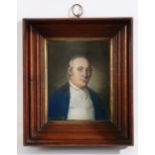 English School (18th Century) Half Length Portrait of a Gent in Blue Jacket pastel 22 x 17cm (8.