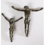 Two 19th century bronze Corpus Christi's, the largest 13cm high