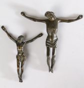 Two 19th century bronze Corpus Christi's, the largest 13cm high