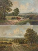 George Turner (British, 19th Century) "Near Newtown Common, Hants" & "Greenham, Hants" both