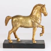 A Grand Tour gilt bronze horse after the Triumphal Quadriga or Horses of the Hippodrome of