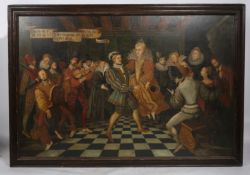 English School (20th Century) Dancing La Volta oil on canvas 120 x 162cm (47in x 64in)