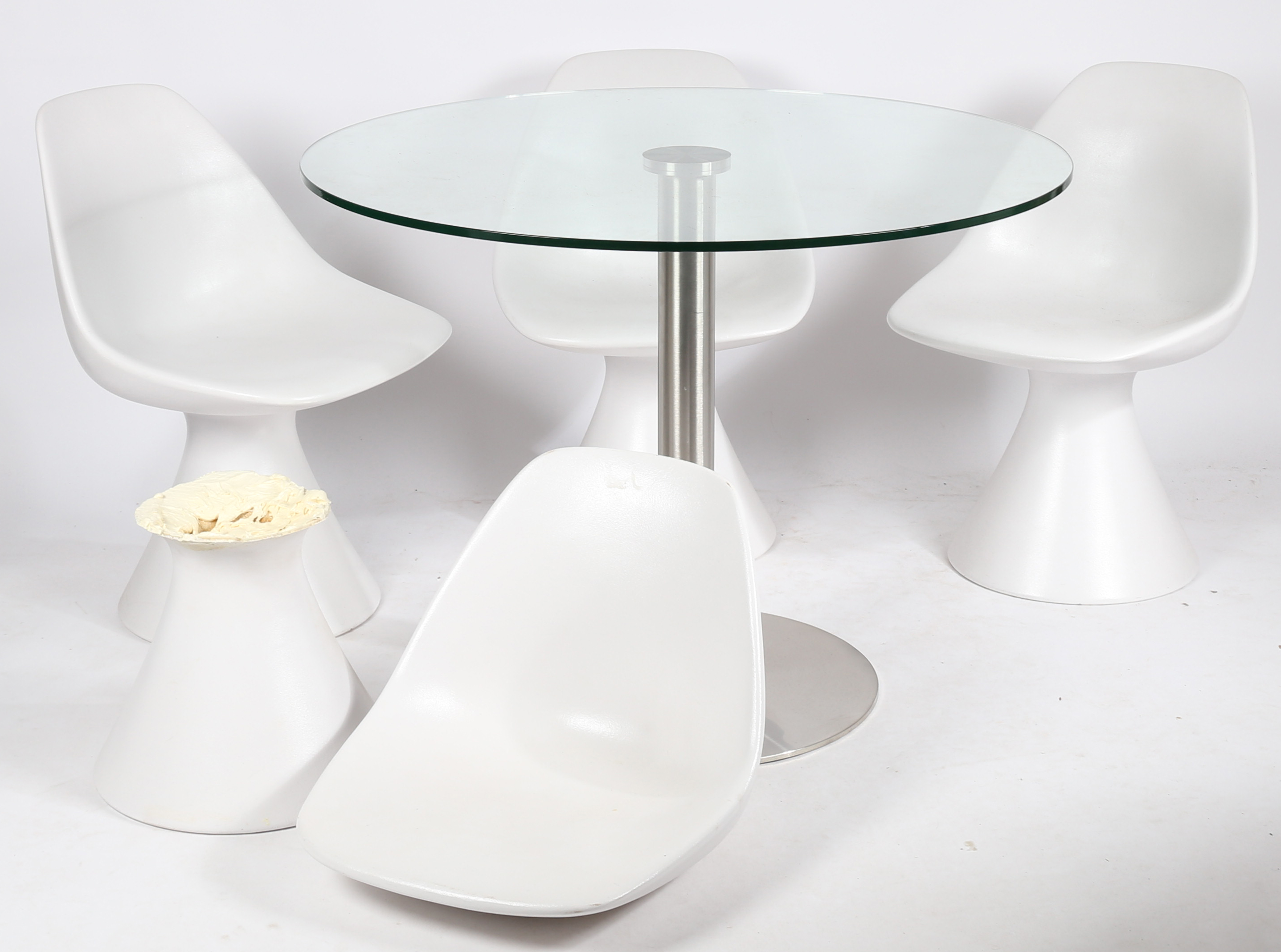 Maurice Burke for Arkana. A set of four 'mushroom' dining chairs, circa 1960s. Together with a
