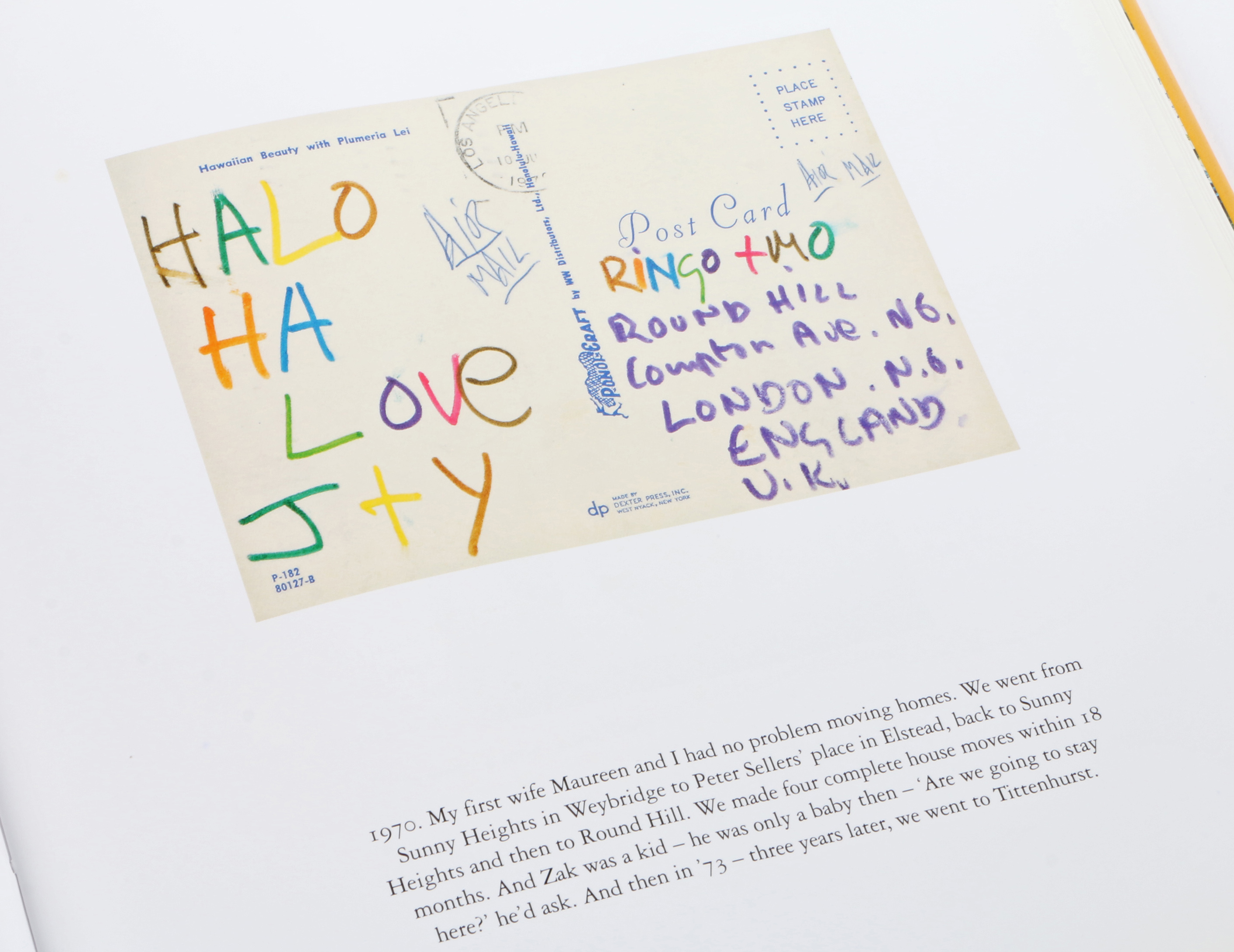 "Postcards From The Boys" by Ringo Starr, hard cover book featuring postcards sent by John Lennon, - Image 2 of 3
