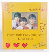 "Postcards From The Boys" by Ringo Starr, hard cover book featuring postcards sent by John Lennon,