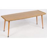 A mid to late 20th Century veneered coffee table. 106cm length, 46cm width, 42cm height.