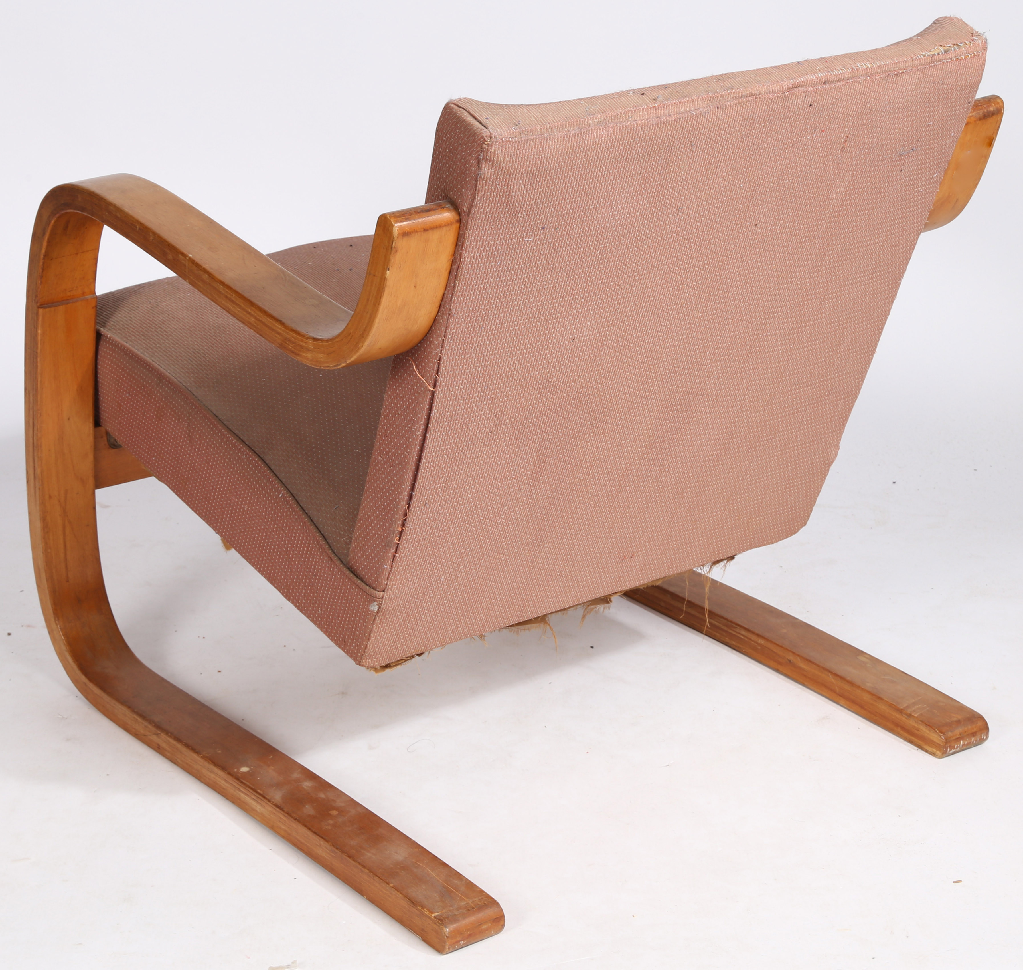 Alvar Aalto (Finnish 1898-1976) birch and upholstered armchair, retailers label rubbed but - Image 5 of 7