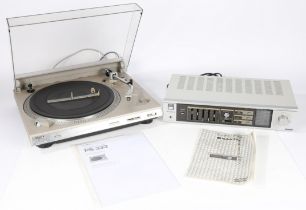 Sony PS-333 Stereo Turntable (serial no. 609165) and a Sanyo JA300 Stereo Integrated Amplifier (