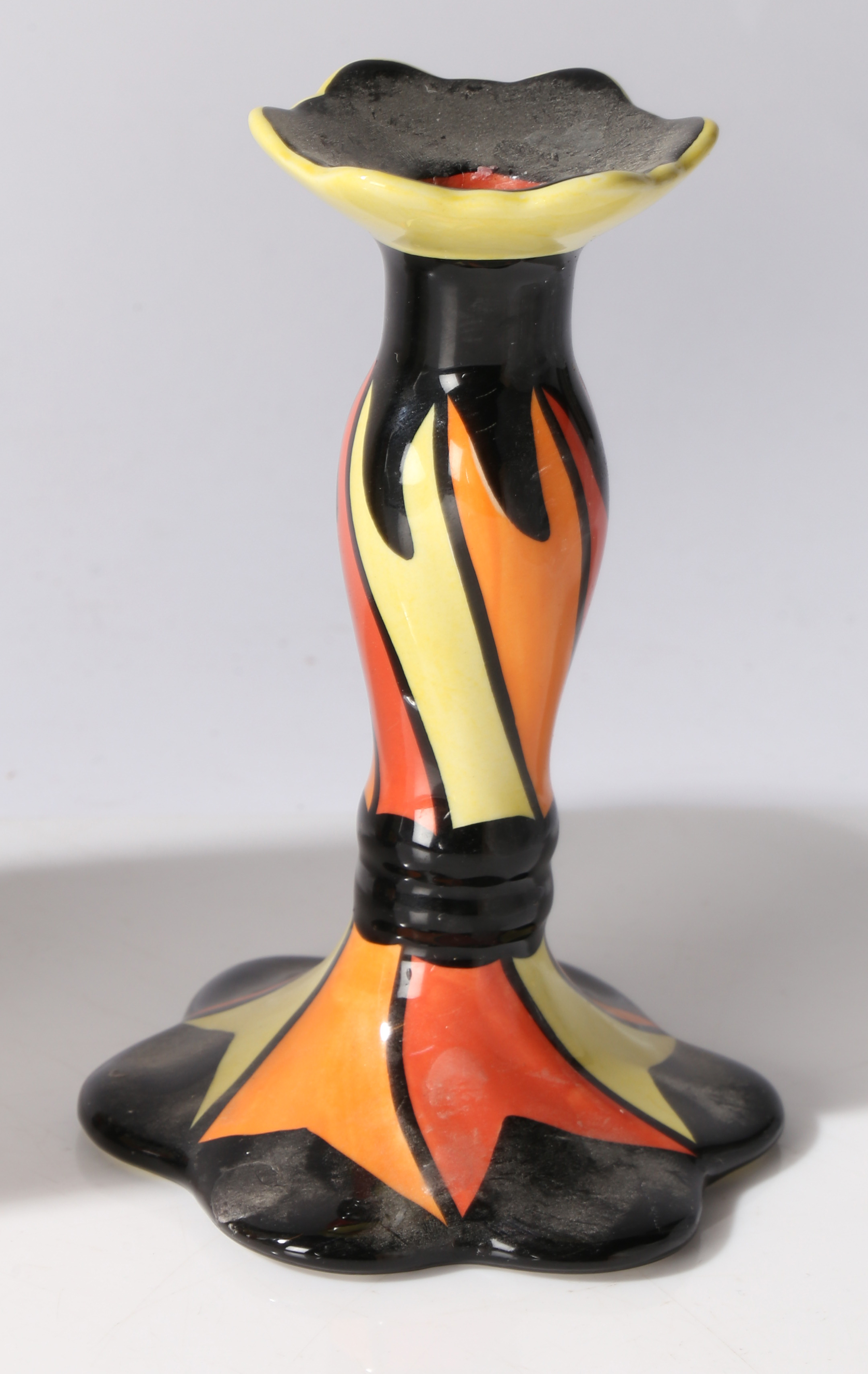 Lorna Bailey Ceramics. "Chetwynd" pattern jug and candlesticks. (3) - Image 4 of 8