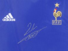 France National Football Team Home Kit 2002 autographed by Zinedine Zidane. Authenticated by